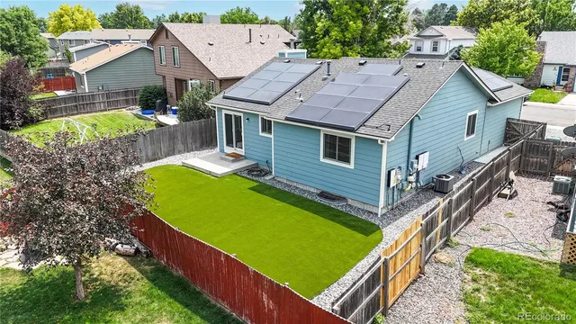 an aerial view of a house