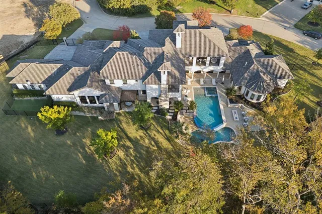 an aerial view of a house