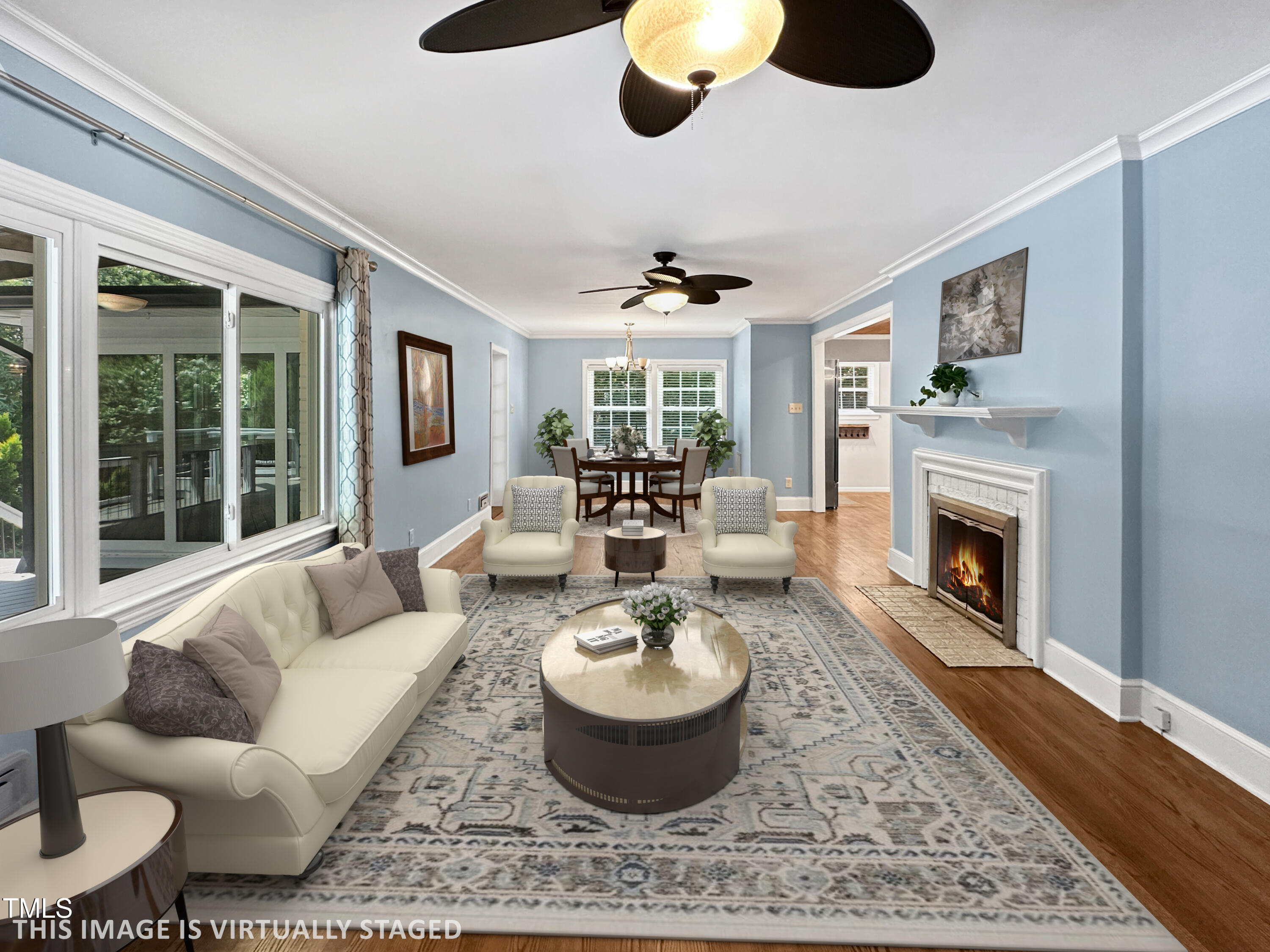 1318 Mayfair Road Raleigh, NC 27608 - Photo 17 of 52 Family Room Staged. This Image is Virtually Staged