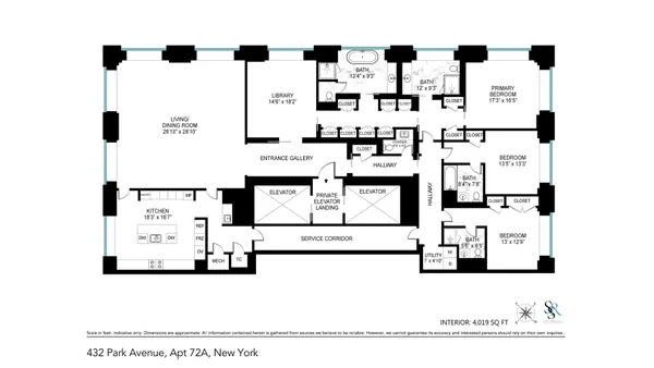 $24,500,000 | 432 Park Avenue, Unit 72A | Midtown East