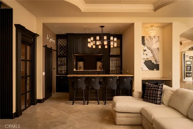 a living room with furniture