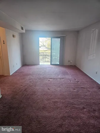a view of a big room with windows and closet