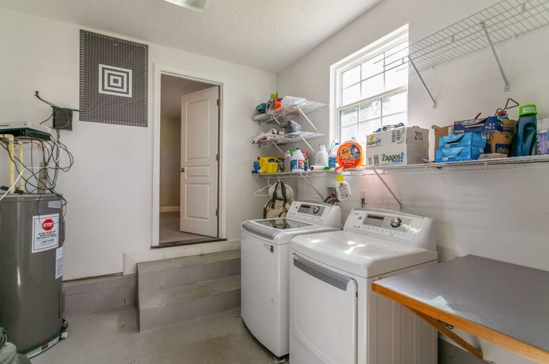 347 Lobelia Road St. Augustine, FL 32086 - Photo 31 of 40 a utility room with sink dryer and washer