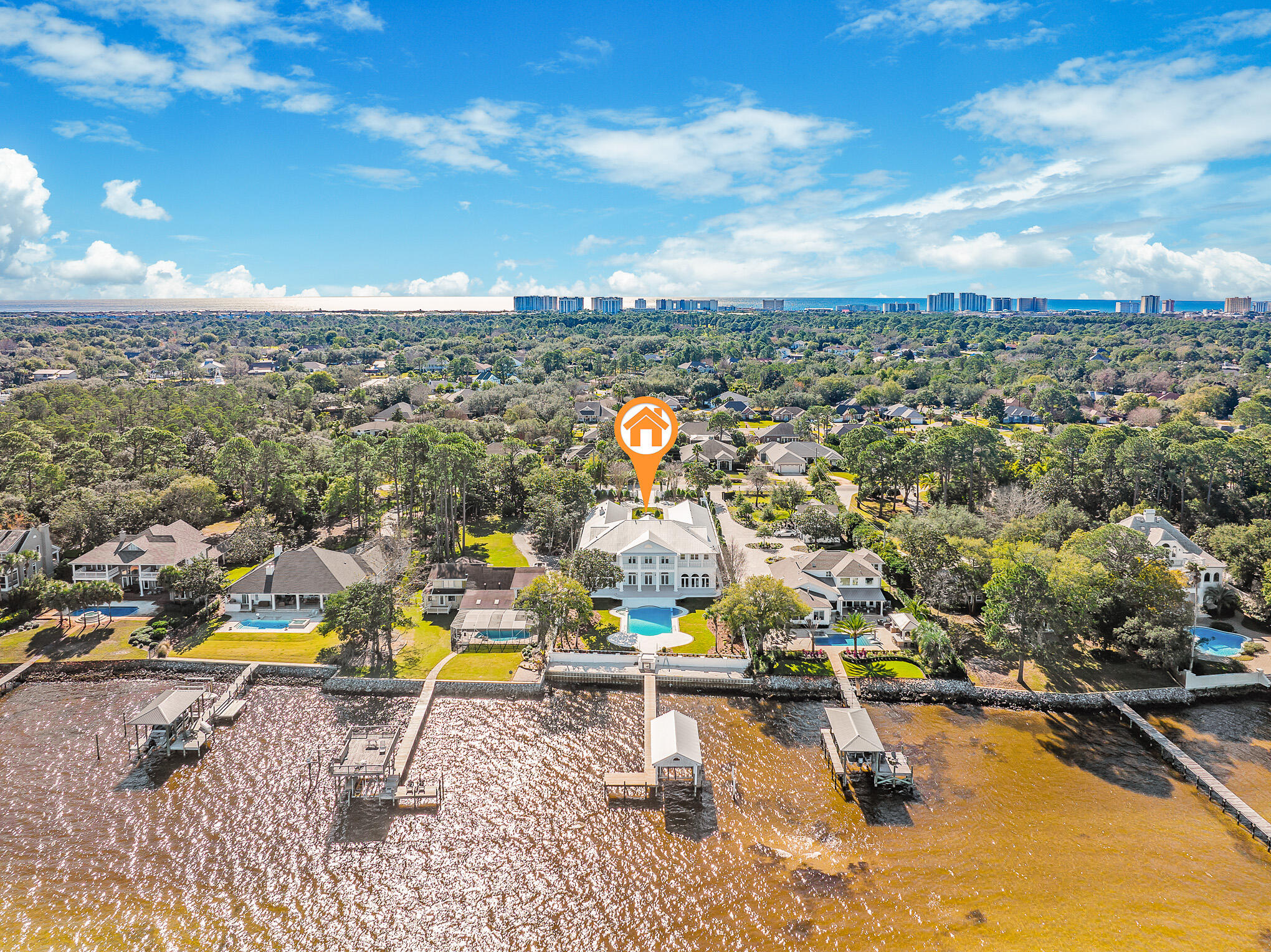 4105 Indian Trail Destin, FL 32541 - Photo 57 of 70 an aerial view of residential houses with outdoor space