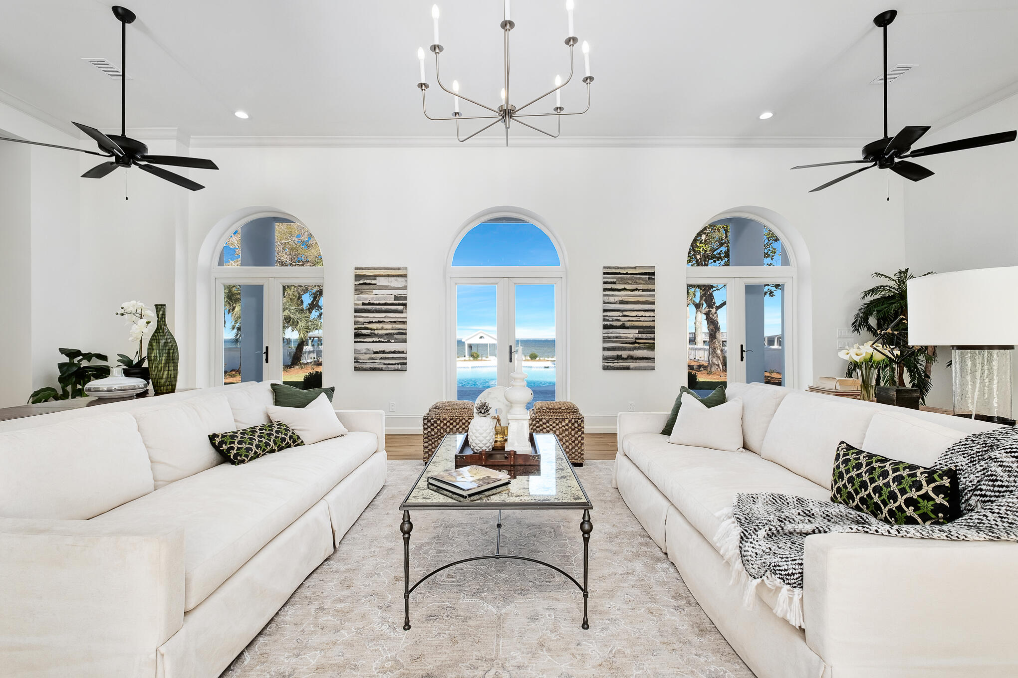 4105 Indian Trail Destin, FL 32541 - Photo 9 of 70 a living room with furniture a chandelier and a chandelier