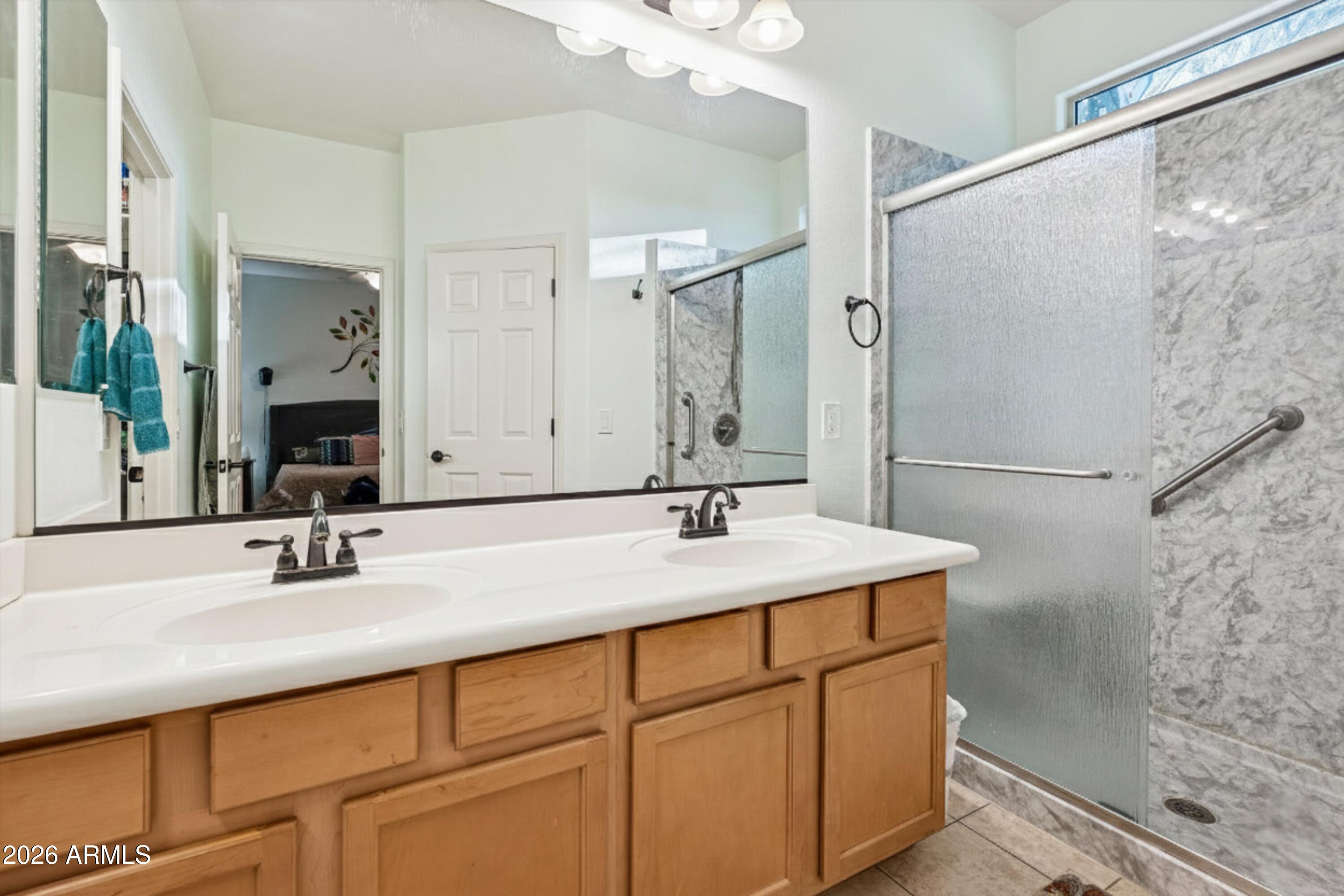 16632 South 175th Drive Goodyear, AZ 85338 - Photo 9 of 22 a bathroom with a sink and a mirror