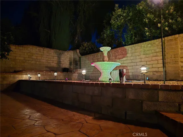 a view of a porch with seating space