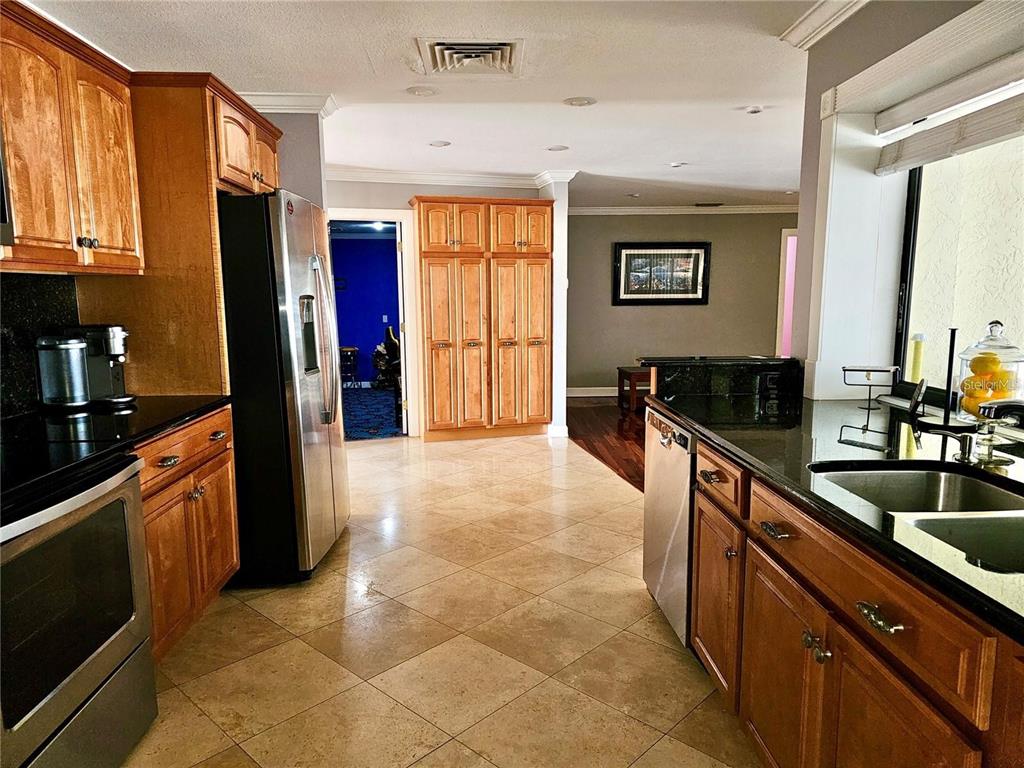 6310 Cocoa Lane Apollo Beach, FL 33572 - Photo 7 of 19 a kitchen with stainless steel appliances granite countertop a refrigerator and a sink