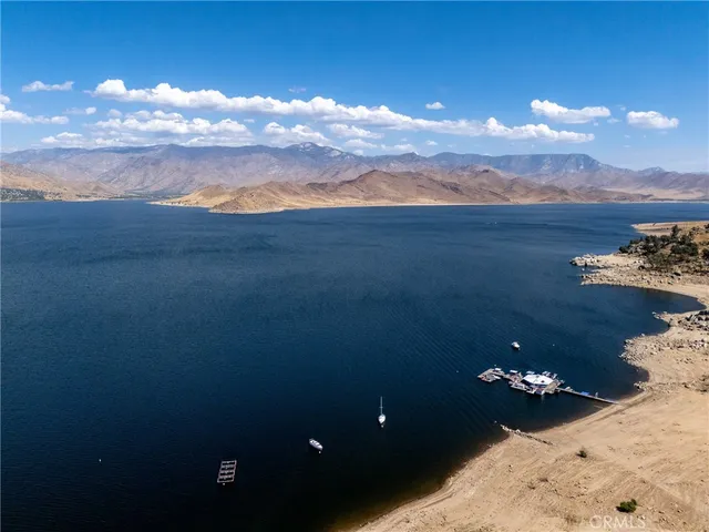 a view of a lake with a mountain