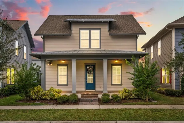 a front view of a house
