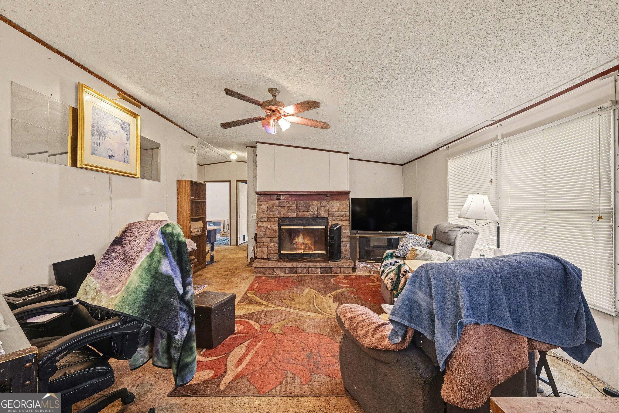 109 Mill Run Comer, GA 30629 - Photo 19 of 23 a living room with furniture a fireplace and a flat screen tv