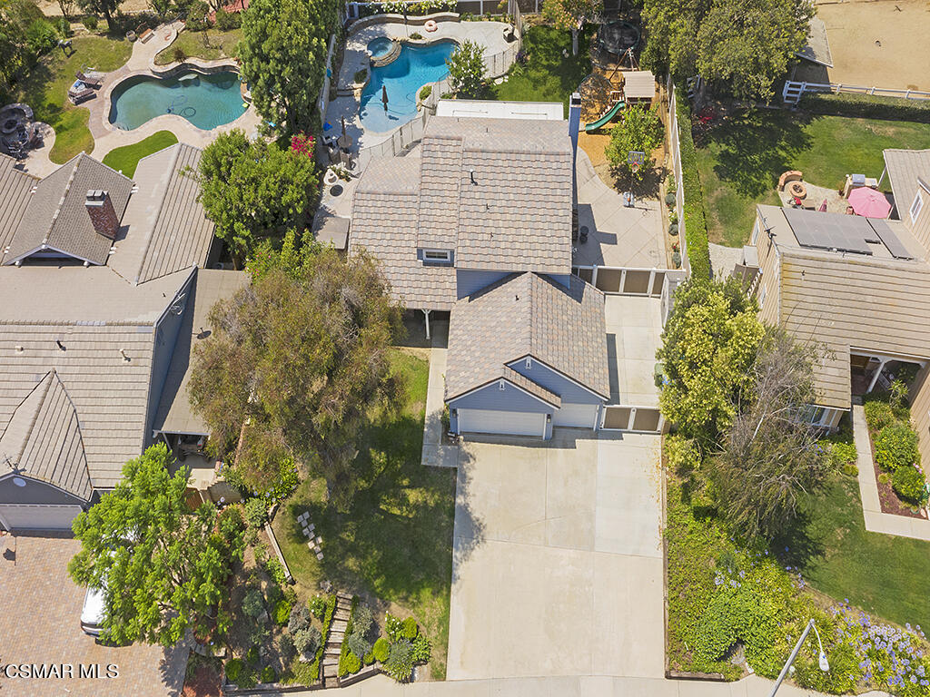 1902 Rambling Road Simi Valley, CA 93065 - Photo 8 of 67 an aerial view of a house with a yard and garden