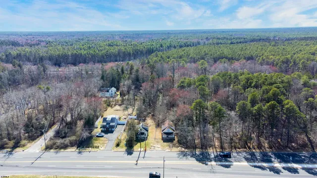 a view of a town with barn