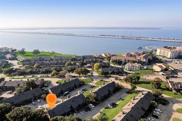 a view of a city and ocean view