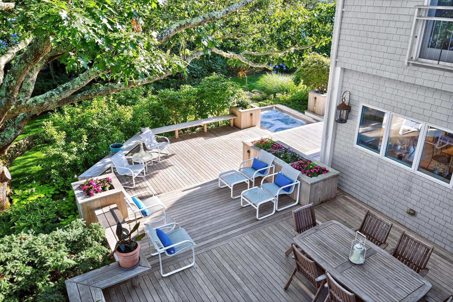 33 Pasture Road Cataumet, MA 02534 - Photo 26 of 90 an aerial view of a house with wooden floor outdoor seating and yard in the back