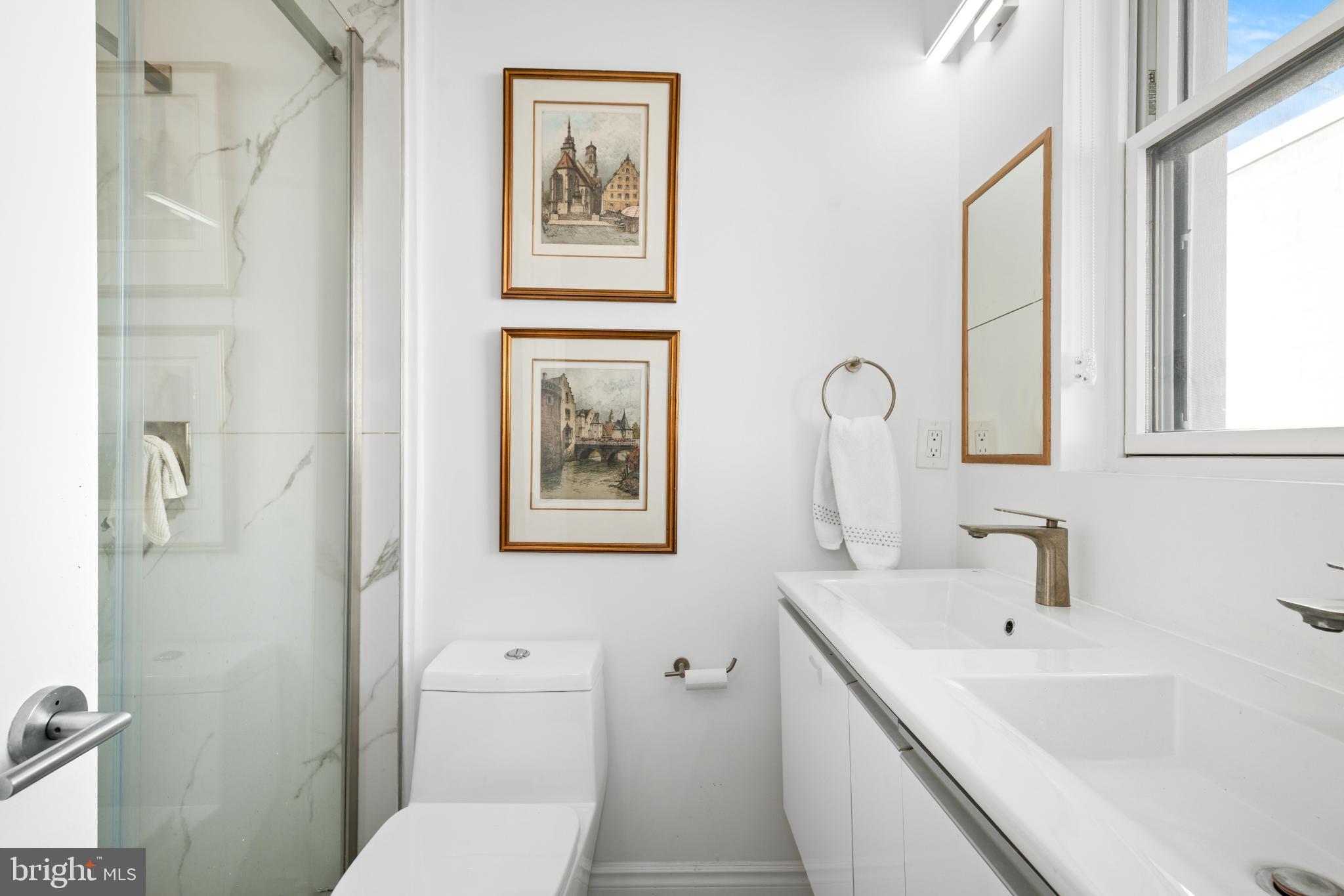 317 3rd Street Southeast, Unit 33 Washington, DC 20003 - Photo 24 of 26 a bathroom with a toilet sink and mirror