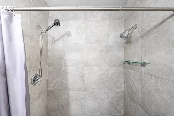 a bathroom with a shower
