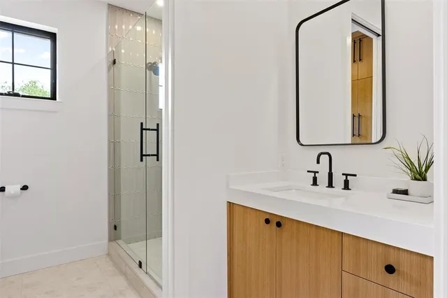 a bathroom with a shower