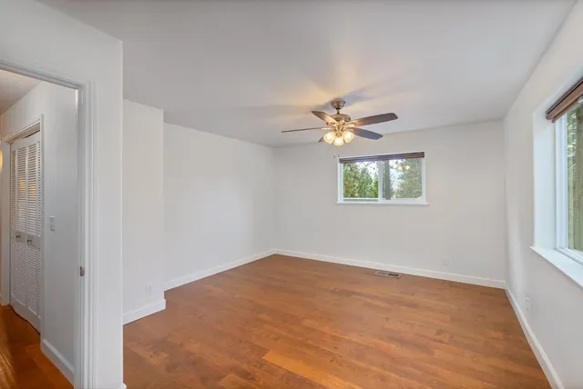 a view of a lake with mountains in the background