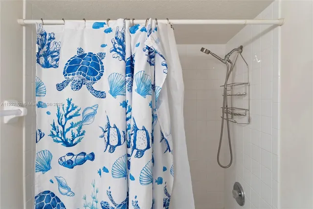 a bathroom with a shower