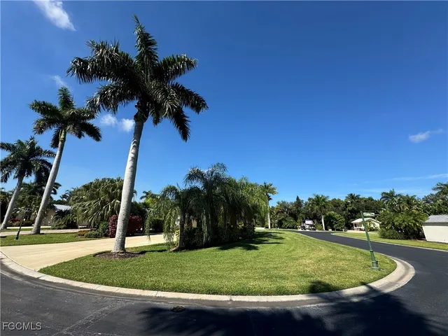 a view of a swimming pool with a yard