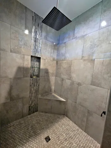 a bathroom with a shower