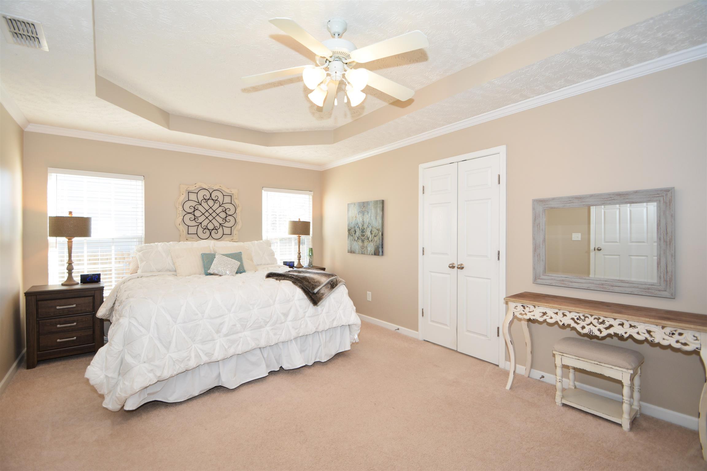 2026 Red Jacket Trace Spring Hill, TN 37174 - Photo 13 of 28 Snuggle up in this dreamy bedroom with tray ceilings! Very spacious and can accommodate larger furniture if needed.