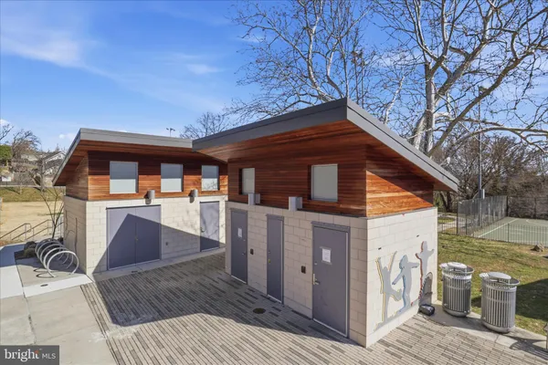 a backyard of a house with seating space