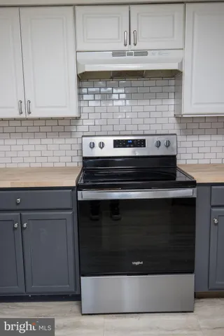 a stove top oven sitting inside of a kitchen