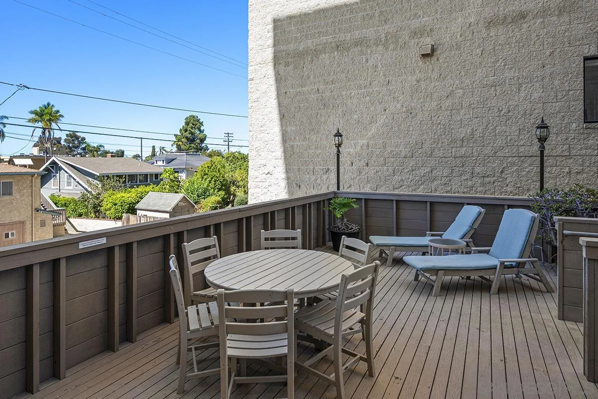 3570 1st Avenue, Unit 1 San Diego, CA 92103 - Photo 50 of 55 a view of a balcony with chairs and wooden floor