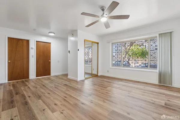 an empty room with a window