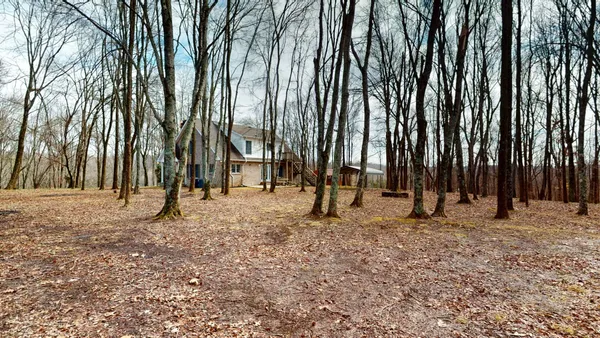 an aerial view of residential house with green space