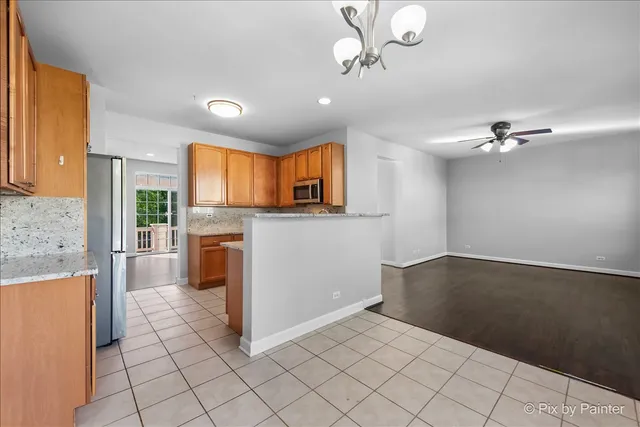 a view of a room with windows