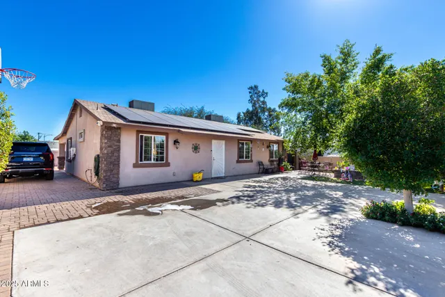 a view of a house with a patio