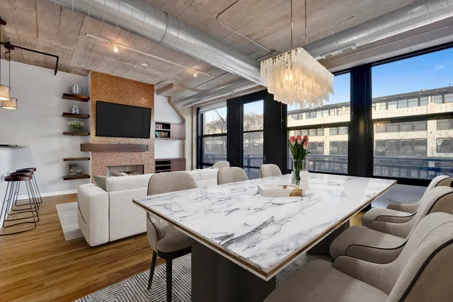 a view of a terrace with seating space