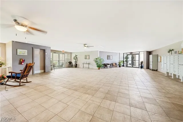 a view of a swimming pool with a garden