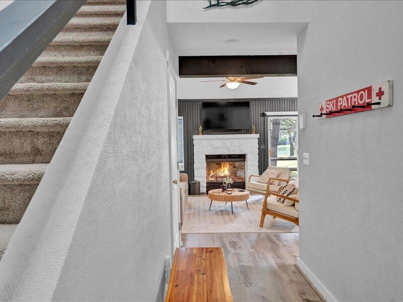 216 Snow Ridge Cir Lake Lake Harmony, PA 18624 - Photo 2 of 43 a living room with furniture and a fireplace
