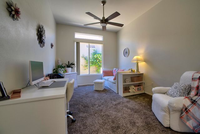 a view of a hallway with painted walls