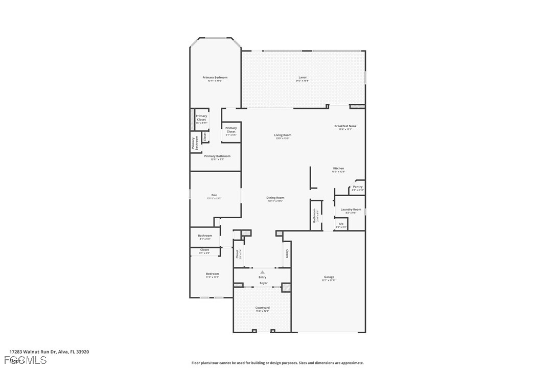 17283 Walnut Run Drive Alva, FL 33920 - Photo 2 of 49 a picture of floor plan