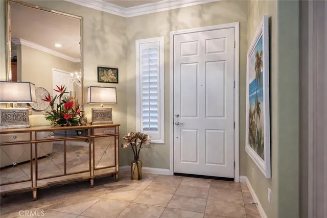 a view of a hallway and dining room