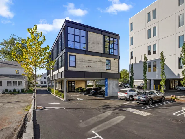 a car parked in front of a building