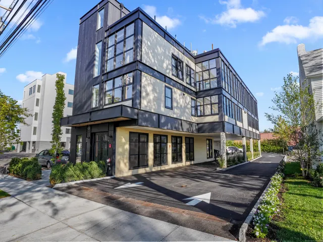 a front view of a building