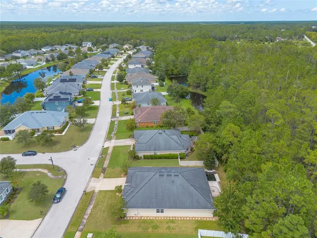 an aerial view of a house