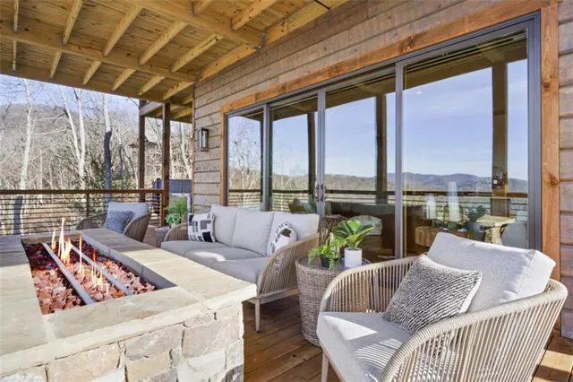 a living room with furniture