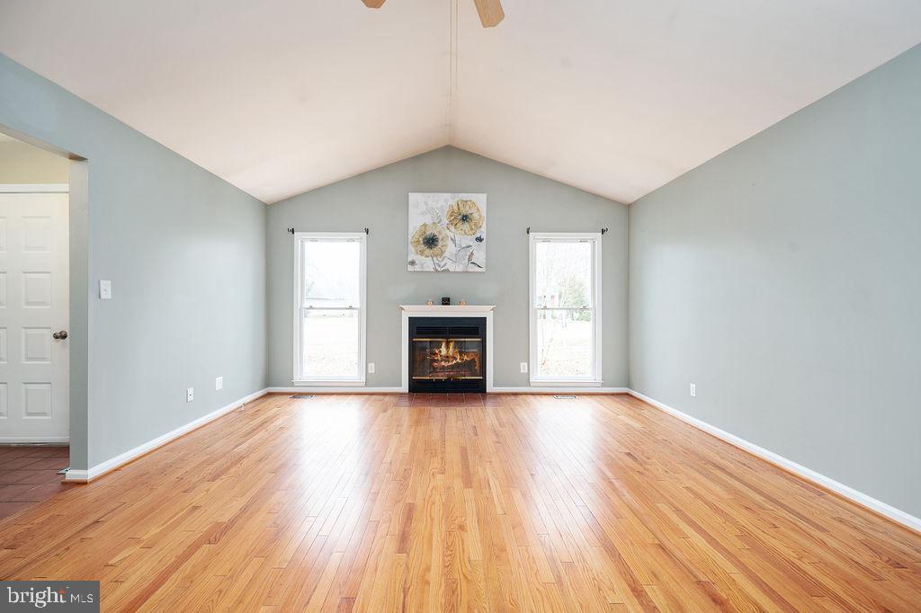 3915 Doran Road Fredericksburg, VA 22407 - Photo 30 of 57 an empty room with wooden floor fireplace and windows