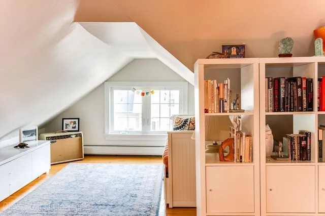 a view of a living room with furniture