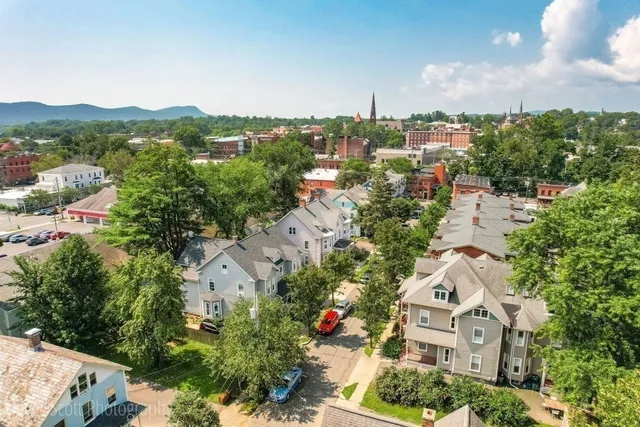 a view of city and mountain