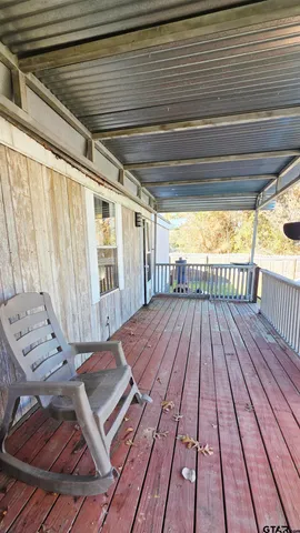 a view of a wooden deck