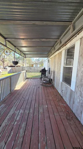 a view of a wooden deck