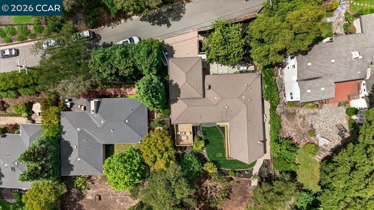 24 Las Vegas Road Orinda, CA 94563 - Photo 44 of 47 an aerial view of house with yard and outdoor seating